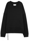 MAISON MARGIELA BLACK PANELLED COTTON SWEATSHIRT