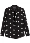 BOUTIQUE MOSCHINO POLKA-DOT SILK CHIFFON BLOUSE