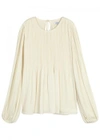 ELIZABETH AND JAMES ELIZABETH AND JAMES GROVE IVORY PLEATED BLOUSE