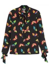 BOUTIQUE MOSCHINO BUTTERFLY-PRINT SILK BLOUSE