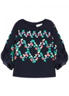 PETER PILOTTO NAVY FIL COUPÉ SILK BLEND BLOUSE