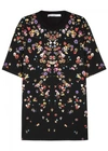 Givenchy Black Pansy-print Cotton T-shirt In Black