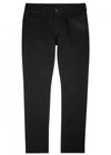 ARMANI JEANS BLACK SLIM-LEG JEANS