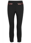 ALEXANDER MCQUEEN LEATHER-TRIMMED WOOL BLEND LEGGINGS