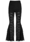 GIVENCHY BLACK FLARED LACE TROUSERS
