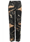 VALENTINO PANTHER-PRINT WIDE-LEG SILK TROUSERS