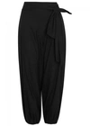 ALICE AND OLIVIA BRAXTON CROPPED LINEN BLEND TROUSERS