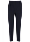 MAX MARA EMMA NAVY STRAIGHT-LEG TROUSERS