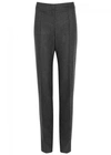 ARMANI COLLEZIONI GREY WOOL AND CASHMERE BLEND TROUSERS