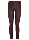 RAG & BONE RAG & BONE BURGUNDY LEATHER SKINNY JEANS