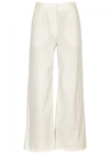 THE ROW WERTO OFF WHITE WIDE-LEG TROUSERS