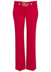 GUCCI RED KICK-FLARE TROUSERS