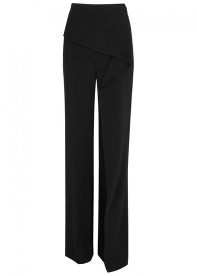 Roland Mouret Coveney Draped Wide-leg Trousers In Black