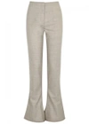 Acne Studios Toni Flared Wool Trousers In Light Grey