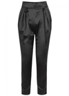 GIVENCHY BLACK CROPPED SILK SATIN TROUSERS