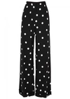 MONSE POLKA DOT-PRINT WIDE-LEG SILK BLEND TROUSERS