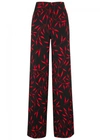 DIANE VON FURSTENBERG DIANE VON FURSTENBERG BLACK PRINTED WIDE-LEG TROUSERS