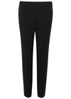 BOUTIQUE MOSCHINO BLACK CROPPED SLIM-LEG TROUSERS
