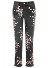 ISABEL MARANT HOLAN GREY FLORAL-EMBROIDERED JEANS