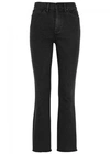 TORY BURCH WAYDE BLACK FLARED CROPPED JEANS