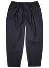 MARNI NAVY CROPPED WOOL TROUSERS