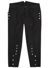 DOLCE & GABBANA BLACK CROPPED STRETCH COTTON TROUSERS