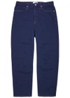 KENZO BLUE CROPPED COTTON TWILL TROUSERS