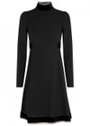 DOLCE & GABBANA BLACK VELVET-TRIMMED DRESS