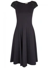 ARMANI COLLEZIONI MIDNIGHT BLUE SEQUIN-EMBELLISHED JERSEY DRESS