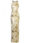 GALVAN CHARTREUSE AND WHITE SEQUINNED GOWN