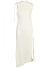 MONSE IVORY RUCHED VELVET DRESS