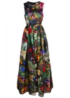 MARY KATRANTZOU SHAW FLORAL-PRINT SILK ORGANZA GOWN