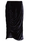 VIVETTA CORAL BAY NAVY VELVET MIDI SKIRT