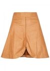 ISABEL MARANT BADY CARAMEL LEATHER MINI SKIRT