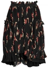 Isabel Marant Watford Floral-print Pleated Skirt In Black