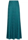 M MISSONI TEAL METALLIC-KNIT MAXI SKIRT