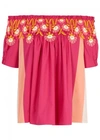 PETER PILOTTO HOT PINK OFF-THE-SHOULDER COTTON TOP