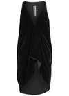 RICK OWENS BLACK DRAPED VELVET TUNIC