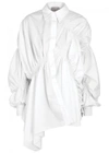 PREEN BY THORNTON BREGAZZI RAFE WHITE SHIRRED COTTON SHIRT