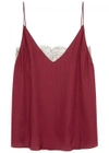 FREE PEOPLE BORDEAUX LACE-LINED TANK