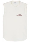 FRAME ECRU EMBROIDERED JERSEY TANK