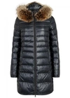 DUVETICA OCIROE GREY FUR-TRIMMED SHELL JACKET