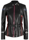 ALEXANDER MCQUEEN BLACK LACE-UP LEATHER JACKET