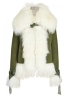 MONSE GREEN SUEDE AND SHEARLING JACKET