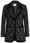 GUCCI BLACK FLORAL-JACQUARD BLAZER