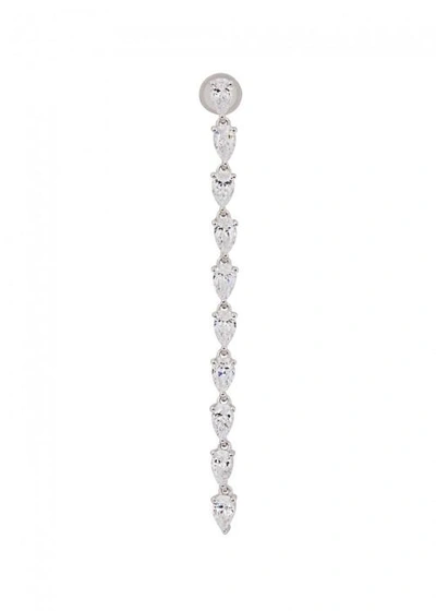 Apm Monaco Mono Crystal-embellished Drop Earring In Silver
