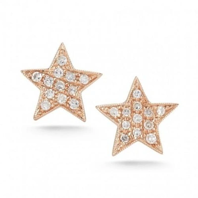 Dana Rebecca White Diamond Star Earrings In Rose Gold