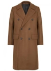 AMI ALEXANDRE MATTIUSSI BROWN DOUBLE-BREASTED WOOL BLEND COAT