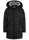 STONE ISLAND BLACK QUILTED SHELL COAT