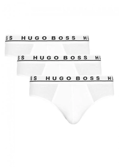 Hugo Boss White Stretch Cotton Briefs - Set Of Three